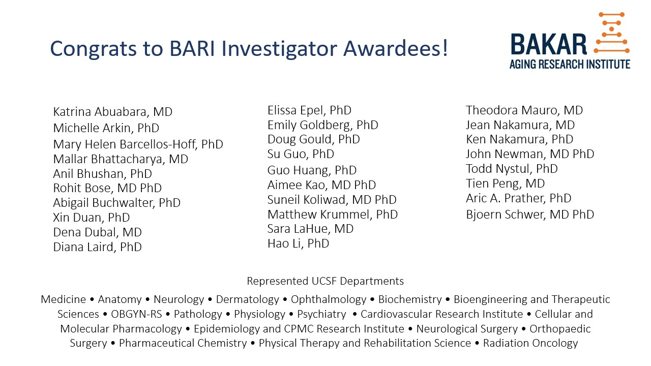 BARI Investigator Awardees 2021-2022